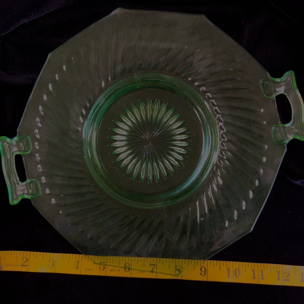 green depression glass